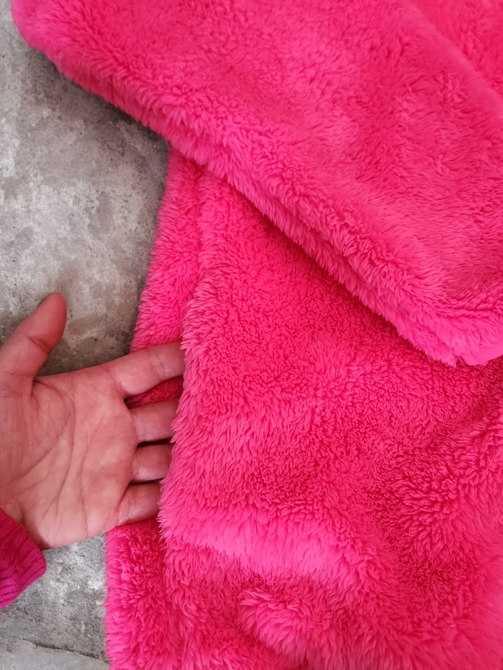 PINK Victoria's Secret Bright Pink Plush Zip Jacket - Picture 3 of 3